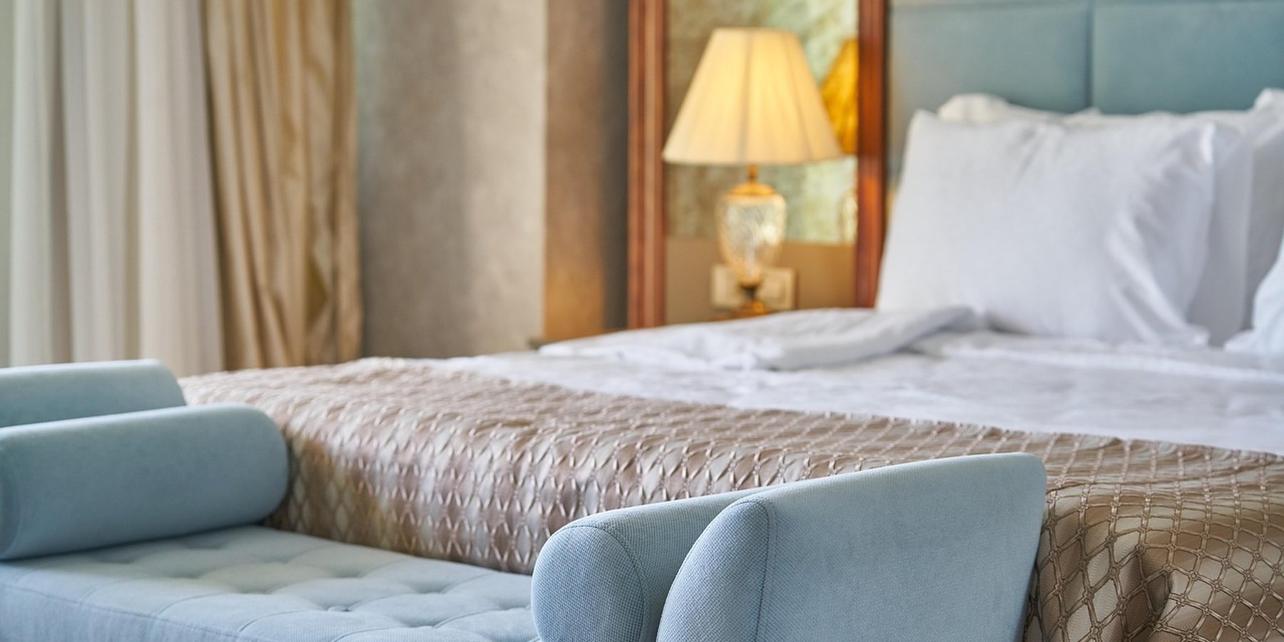Guest room prepared for arrival